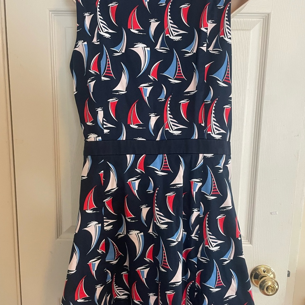 Tommy Hilfiger Navy Dress with Red, White & Blue Sailboat Print - Picture 2 of 3